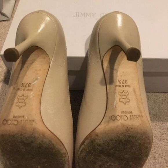 ✨JIMMY CHOO Genuine Italian Leather Embellished Pointy-Toe Pumps, Size EU… - Picture 5 of 6